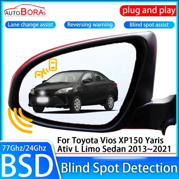 Система Обнаружения Слепых Зон Автомобиля BSD Sensor Drive Мониторинг Заднего Зеркала Заднего Вида для Toyota Vios XP150 Yaris Ativ L Limo Sedan 2013 ~ 2021