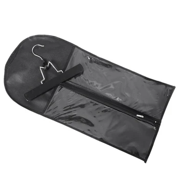 Сумка для парика на молнии, 3 комплекта (3 сумки + 3 вешалки) Черная сумка для наращивания волос, чехол для костюма, пылезащитная сумка для наращивания волос