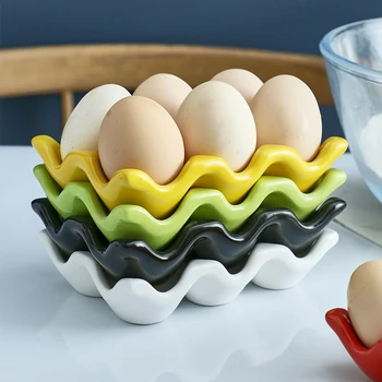 Керамический лоток для яиц Прямоугольная Цветная форма для выпечки с решеткой для яиц, Коробка для хранения сетки для яиц, Лоток для яиц, Кухонные принадлежности для хранения