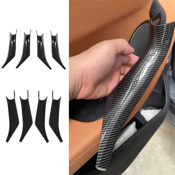 Украшение Крышки внутренней дверной ручки из углеродного волокна черного цвета для BMW X3 X4 G01 G02 2018-2023