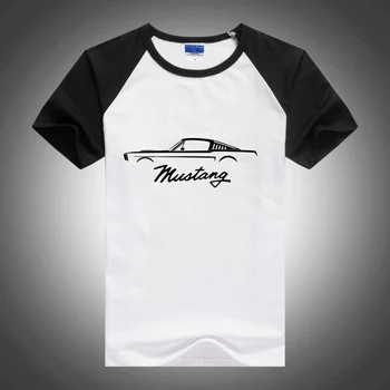 Мужская футболка с логотипом Mustang Car 2023, летняя новинка, футболки с принтом контрастного цвета, топы с короткими рукавами, универсальные топы