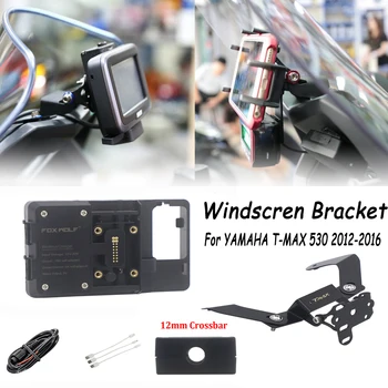 Для YAMAHA TMAX 530 T-MAX 530 2012-2016 Беспроводная зарядка USB Windscren Кронштейн для смартфона GPS Держатель телефона