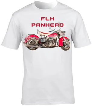 Мотоциклетная футболка FLH Panhead Motorbike Biker с круглым вырезом и коротким рукавом