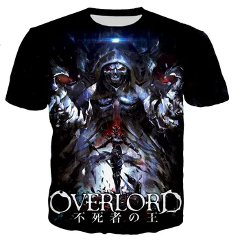 2023 Горячая футболка с 3D-принтом аниме Overlord Для мужчин и женщин, Модная Повседневная уличная одежда в стиле Харадзюку с коротким рукавом для мальчиков и девочек, модные футболки-топы