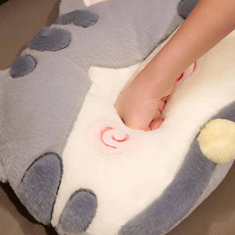 Подушка Kawaii Soft Cats, Мультяшная мягкая поясничная поддержка, подушка для сиденья стула, плюшевая игрушка в виде животного, офисный диван, домашний декор, забавный подарок